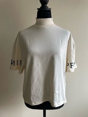 Pringle of Scotland x H&M Mock Neck Logo Sleeve Tee Size S
